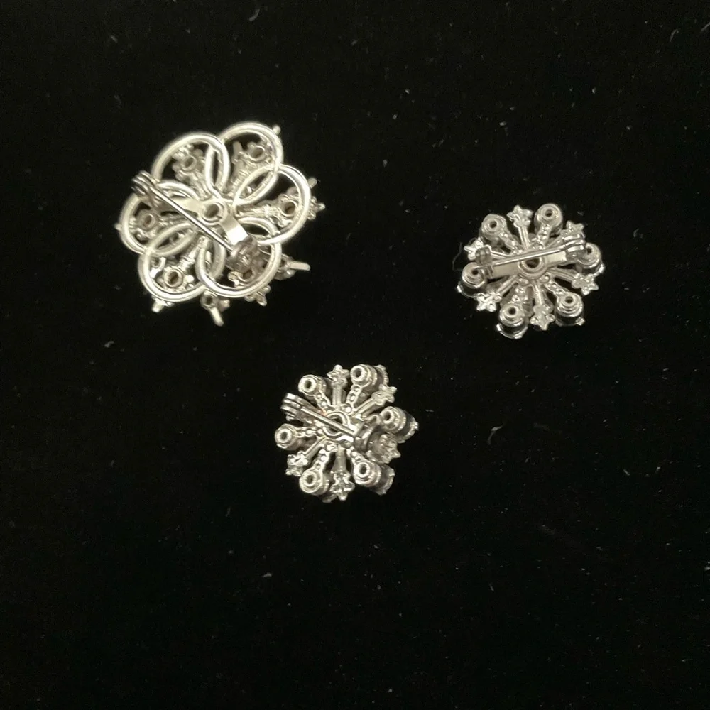 VINTAGE RETRO RHINESTONE BROOCH‎  TRIO
